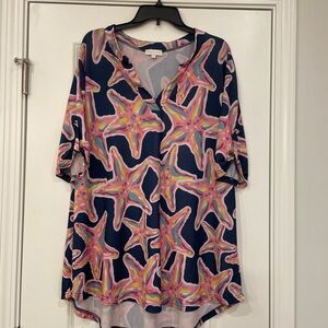 Starfish Print Women's Tunic Top